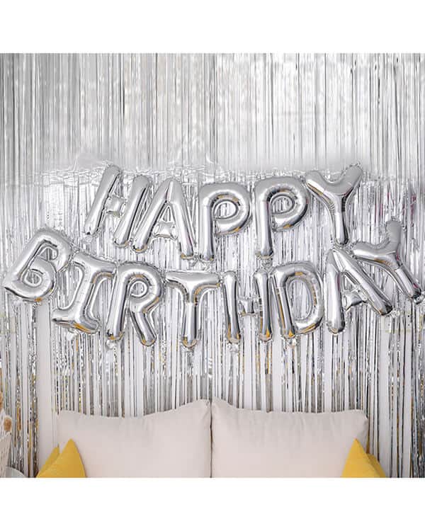 Надпись Happy Birthday Серебро 41см — изображение 1