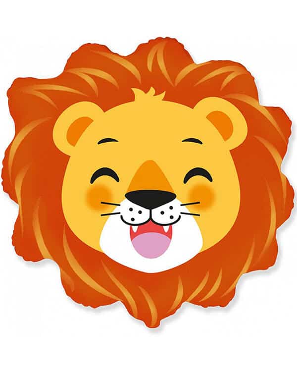 901808_Шар_(23_58_см)_Фигура_Голова_Счастливый_Лев_1_шт Фигура Голова Счастливый Лев 58 см — изображение 1